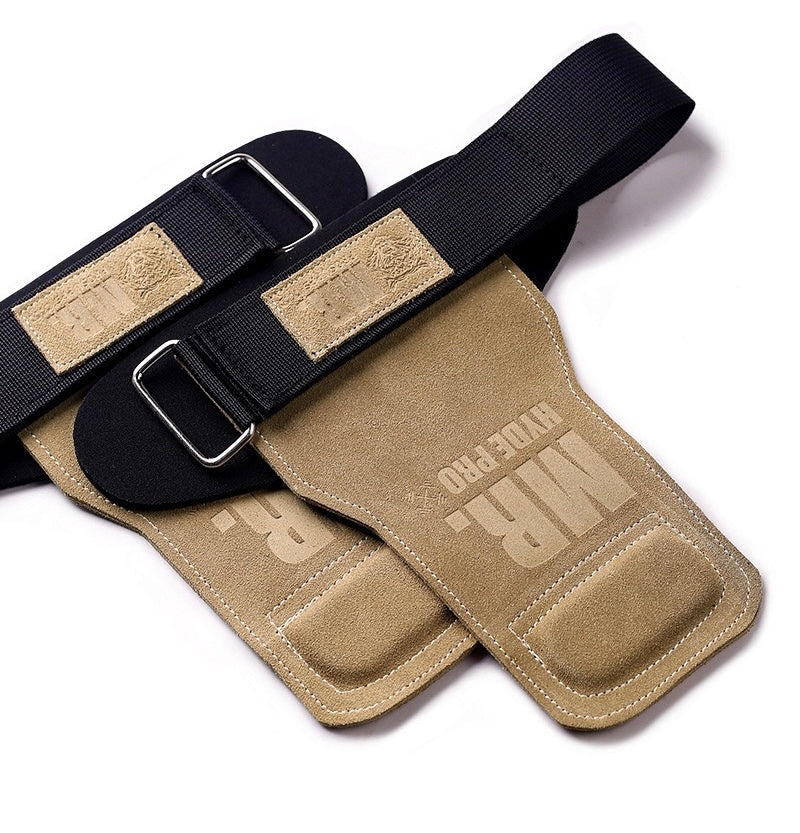Brown cowhide leather lifting straps