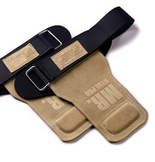 Brown cowhide leather lifting straps